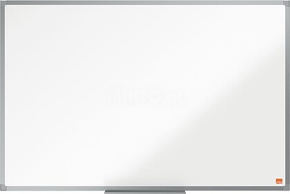 Essência Nobo Pizarra Magnética de Aço Vitrificado 900x600mm - Montagem em Esquinas - Moldura de Alumínio Anodizado - Bandeja para Caneta - Cor Branca