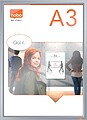 Posters Nobo Porta com Moldura de Clipe de Alumínio A3 - Elegante Moldura Anodizada - Mecanismo de Clipe de Ajuste a Pressão - Superfície de Exposição A3 - Branco