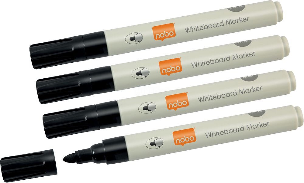 Rotulador nobo para pizarra blanca punta redonda 3 mm ecologico color negro blister de 4 unidades Rotulador nobo para pizarra blanca punta redonda 3 mm ecologico color negro blister de 4 unidades 1915707