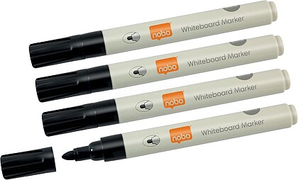 1915707 : Rotulador nobo para pizarra blanca punta redonda 3 mm ecologico color negro blister de 4 unidades Rotulador nobo para pizarra blanca punta redonda 3 mm ecologico color negro blister de 4 unidades