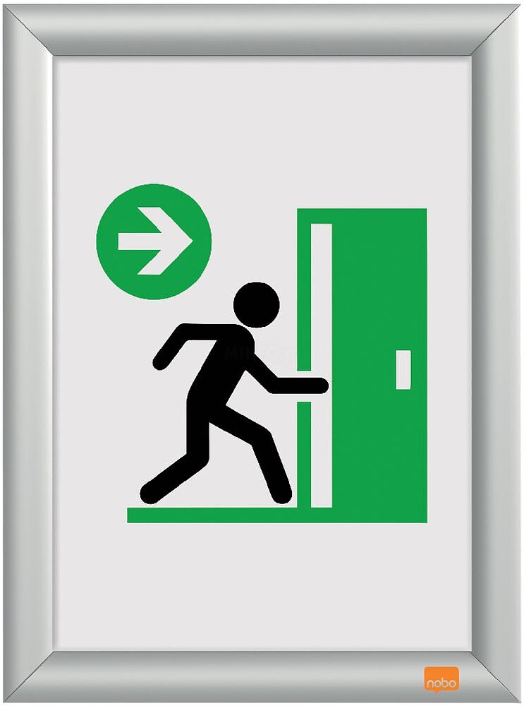 Moldura porta-anúncios nobo impression pro em alumínio din a4 resistente ao fogo 1915735