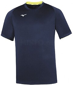 CAMISETA JUNIOR MIZUNO SLEEVE - Marinho/Amarelo Flúor XXL