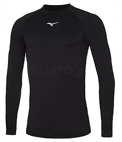 T-SHIRT TÉRMICA MIZUNO TEAM CORE MANGA COMPRIDA - Preto/Bra...