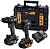 Kit Berbequim Percutor DCD86 Mclaren XR 18 V, + Aparafusador de Impacto DCF86 + 2 Baterias 5 Ah + Carregador 84201 - imagem 1