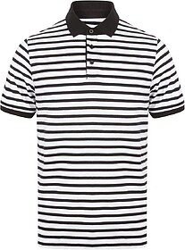FR230 Polo jersey às riscas tam: L cor: White/ Navy : Front...