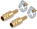 Conectores Macho Latão com Abraçadeiras para Mangueira Europeia, 2 unid 89159