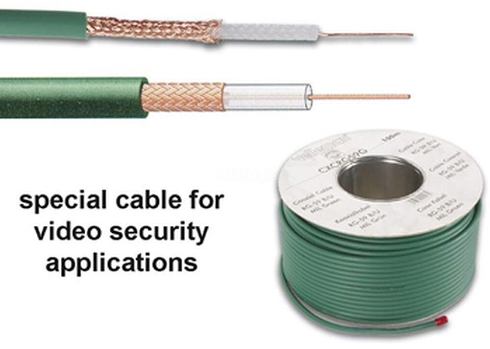Cabo coaxial RG-59U B/U cor verde bobine 100mt Venda Multiplos: 0 unid G-CXCRG59G