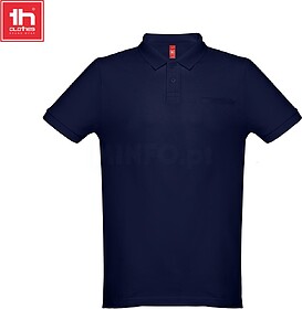 DHAKA Polo com bolso para homem 195 g/m2 tam: M cor: Azul Ec...