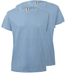 T-Shirt Criança Algodão 155g Azul Skye Tamanho 1/2 Pack2 T...
