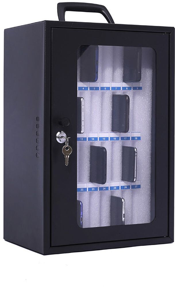 Armário de seguranca q-connect para 36 telemóveis com chave 295 x 205 x 445 mm KF11600