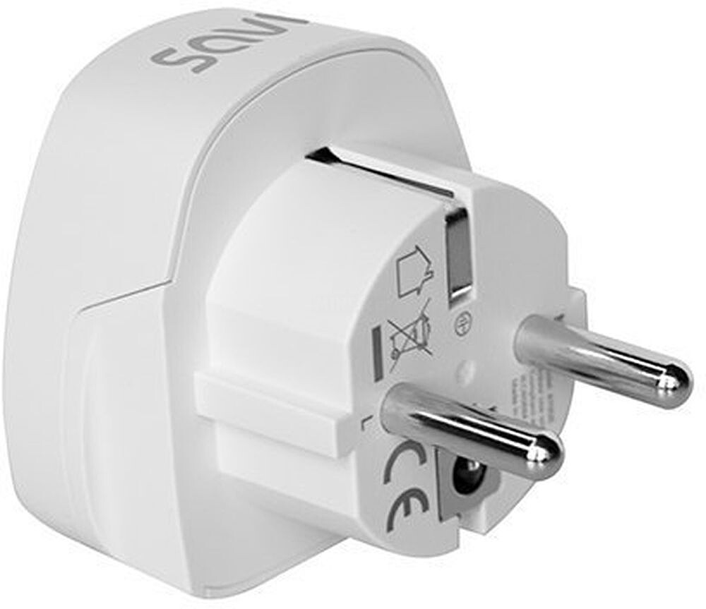 Adaptador Enchufe Viaje UK a España savio AP-02 13A/3250W/100-250V, 50 HZ SAVAP-02