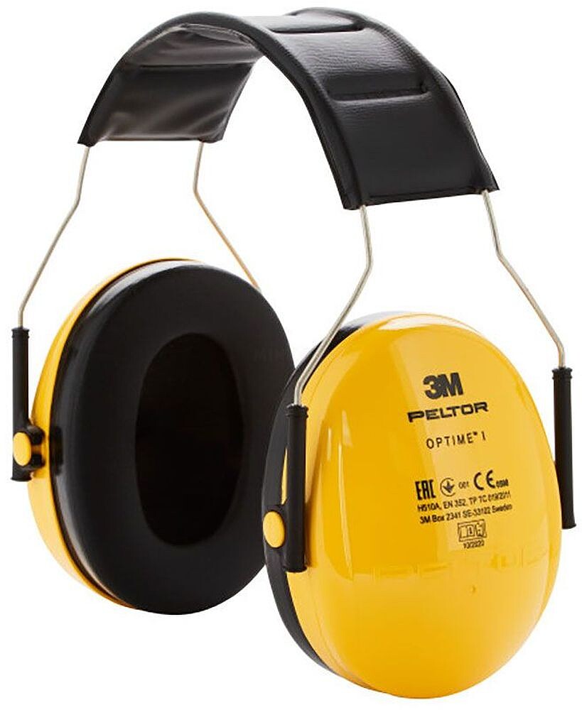 3M Peltor Optime Protetores Auriculares - SNR 27dB - Confortável Diadema - Ajustável - Peso Leve - Cor Preto/Amarelo 3M7100334982