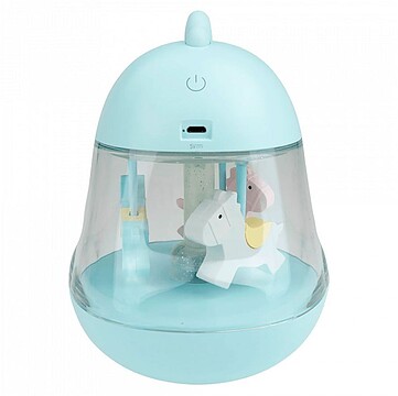 G-31276 : 31276 Lâmpada noturna led rgb recarregável com caixa de música de corda modelo carrossel azul