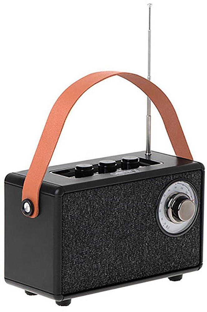 Rádio FM Recarregável com Bluetooth CR 1902 Preta, 16 x 7 x 10,5 cm 51106