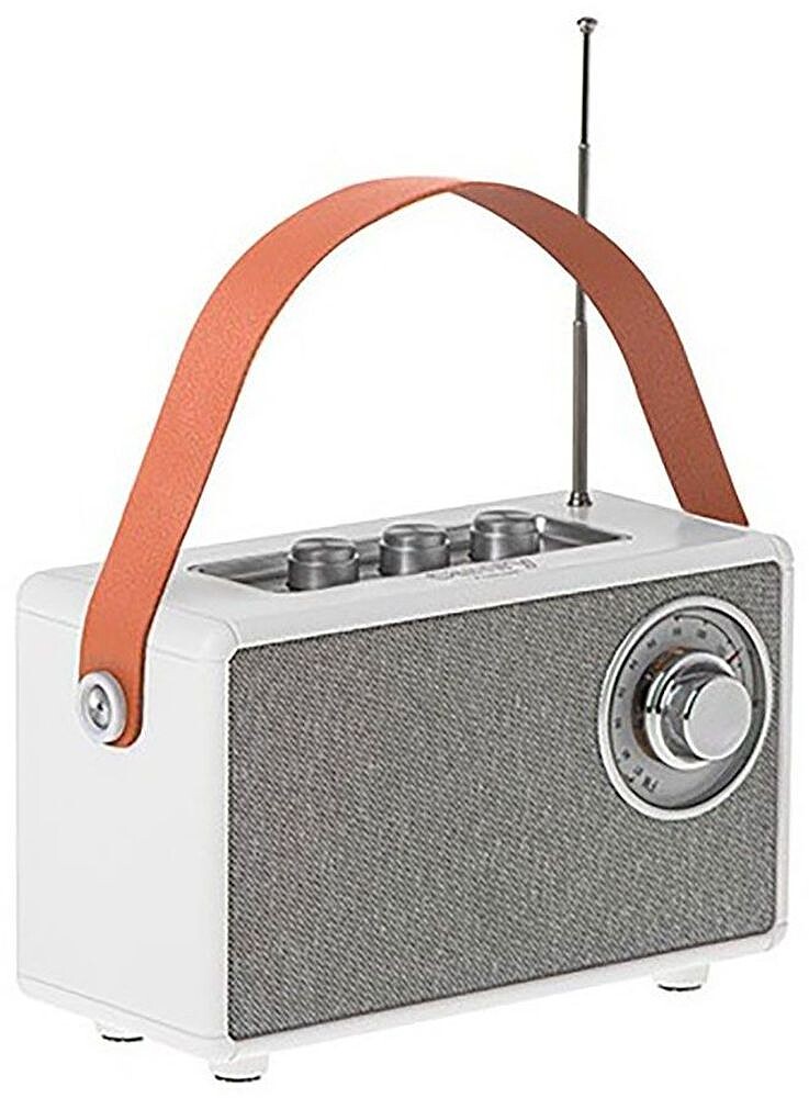 Rádio FM Recarregável com Bluetooth CR 1902 Branca, 16 x 7 x 10,5 cm 51107
