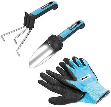 G-75702 : 75702 KIT MINI DE FERRAMENTAS MANUAIS E LUVAS JARDIM ENERGO CELLFAST