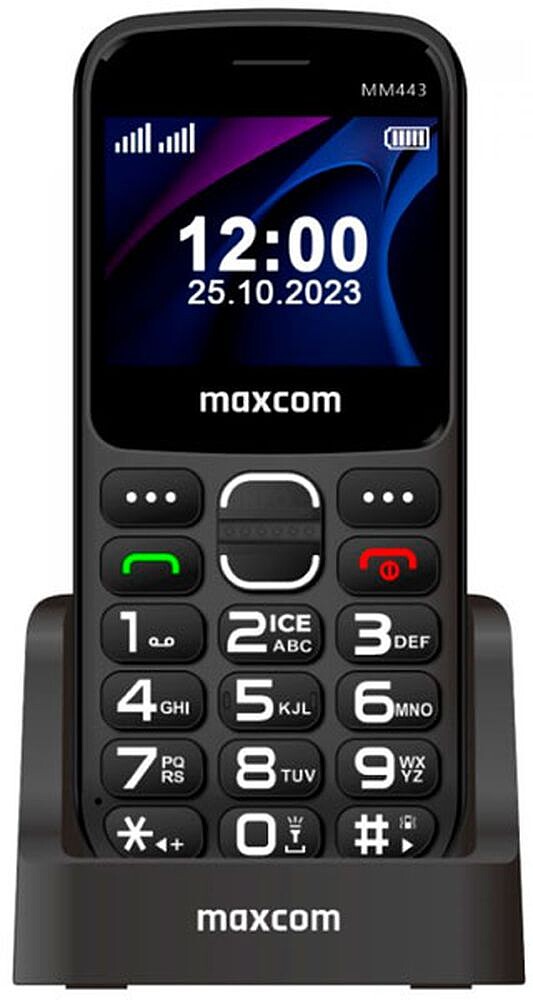 L 4G : Maxcom MM443 Phone 4G Dual SIM 2.31INCH Button Sos Cradle Charger USB-C Camera Black