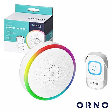 OR-DB-RA-172/W : Campainha S/ Fios C/ 1 Receptor 230Vac IP20 300m ORNO