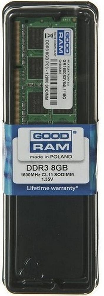 GoodRam SODIMM DDR3 1600MHz 8GB CL11 GR1600S3V64L11/8G