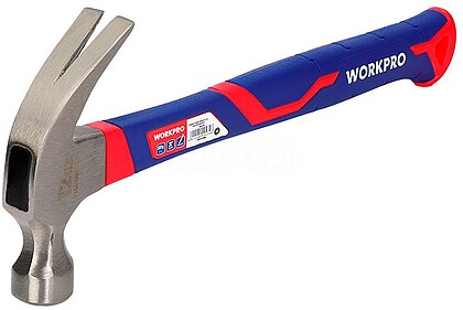 G-21041 : 21041 MARTELO DE CARPINTEIRO DE 225g COM CABO DE FIBRA DE VIDRO WORKPRO