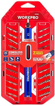 21525 KIT DE CHAVE DE FENDA DE PRECISÃO RECARREGÁVEL 3,6 V USB, 26 ACESSÓRIOS