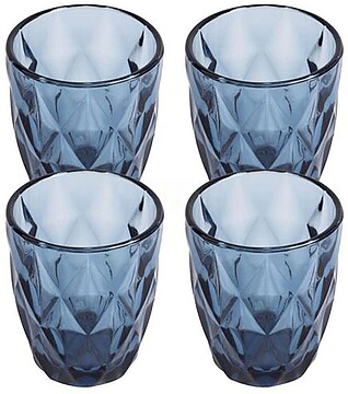 G-56530 : 56530 VASO DE CRISTAL CON RELIEVE MODELO AQUA, 260 ml, 4 uds