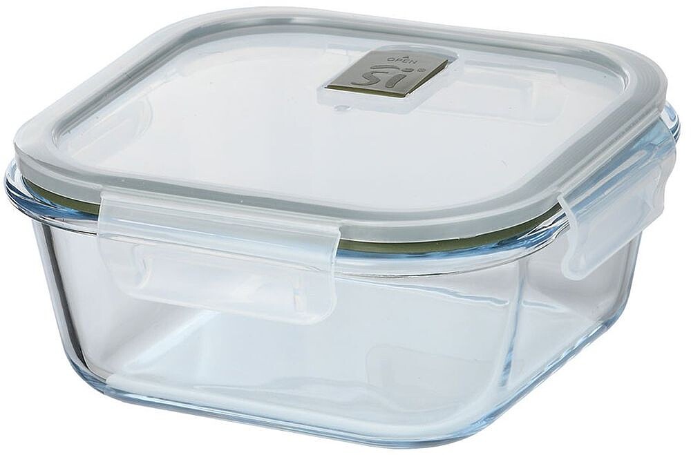 Caixa de Almoço Hermética Quadrada de Vidro Borossilicato, Expert, 800 ml, 15,9 x 15,9 x 7 cm 14453
