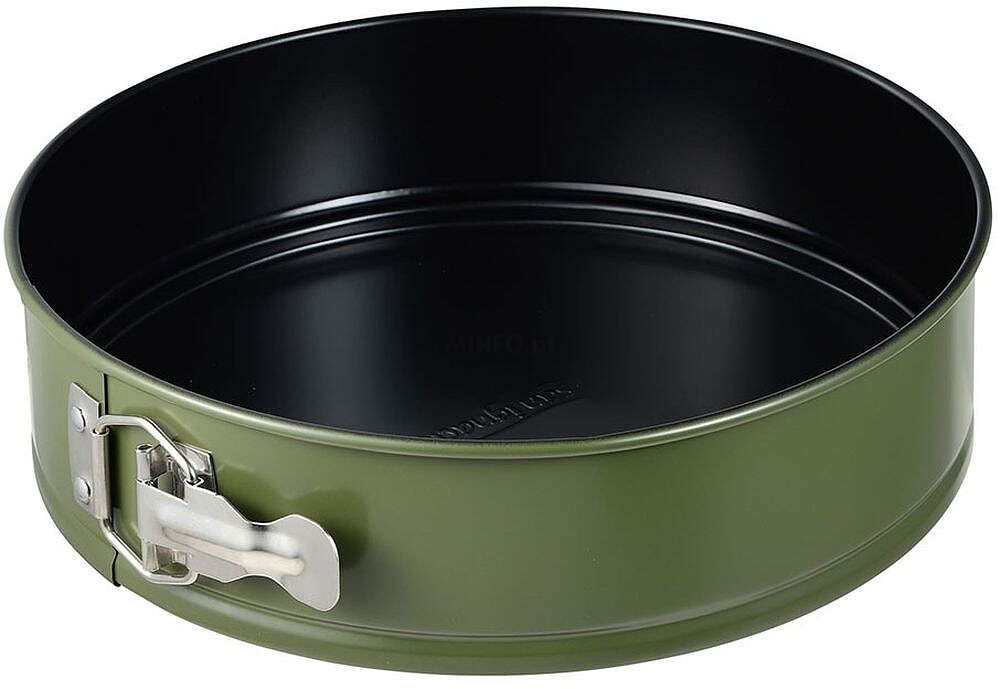Forma Redonda Desmontável em Aço Carbono, para Forno, Expert, Verde Oliva, Ø26 x 6,8 cm 14466