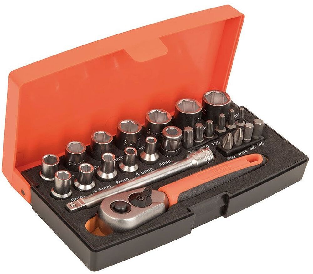 Chaves de Vaso 1/4”, Maleta 25 Peças G-08246