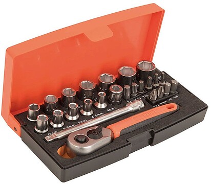 G-08246 : 08246 CHAVES DE VASO 1/4”, MALETA 25 PEÇAS