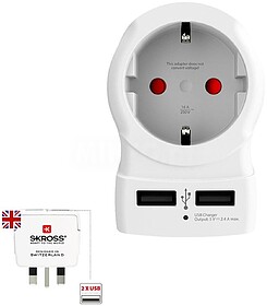 G-40908 : 40908 ADAPTADOR EUROPEU A REINO UNIDO USB SKROSS 1...