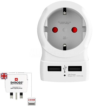 G-40908 : 40908 ADAPTADOR EUROPEU A REINO UNIDO USB SKROSS 1500280