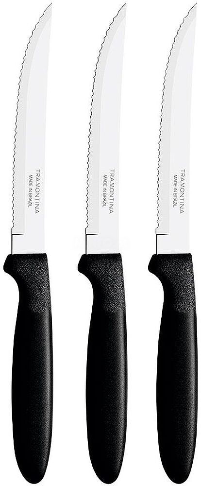 Jogo de facas para churrasco 3 peças Ipanema Preto TRAMONTINA G-73134