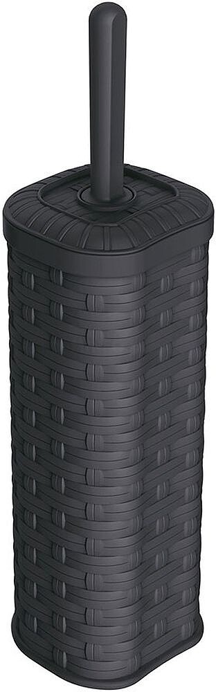 Conjunto Escova e Suporte WC Imitação Vime/Rattan Cor Creme Mondex G-77860