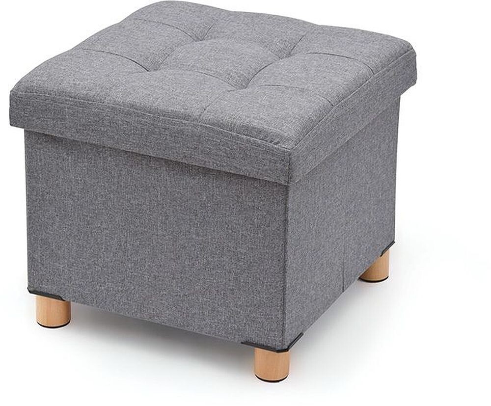 Sofá Armazenar Cinza com Pernas de Madeira 38X38X34CM 83518