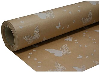 G-71510 : 71510 ROLO DE PAPEL DE EMBALAGEM BORBOLETAS BRANCA...