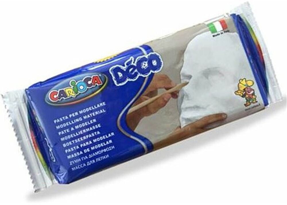 Pasta de Modelar Carioca 1000gr - Adequada para Todas as Técnicas de Modelagem - Endurece ao Ar Sem Cozedura - Fácil de Alisar - Cor Branca CA30997/31