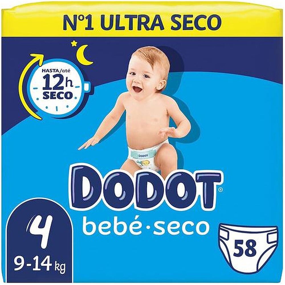 Fraldas Dodot Bebé Seco T4 (9-14 kg) 58un Fraldas Dodot Bebé Seco T4 (9-14 kg) 58un