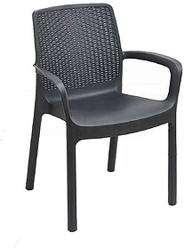 CADEIRA Resina Simil Rattan Regina Antracite