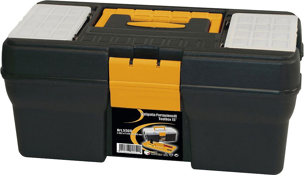 Caixa de Ferramentas Polipropileno 392x210x188 mm. Caixa de Arrumação, Maleta Organizadora, Organizador de Plástico Caixa de Ferramentas Polipropileno 392x210x188 mm