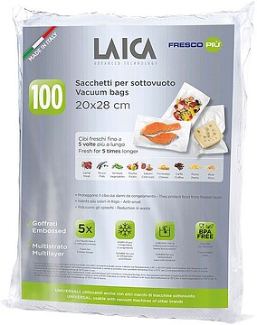 G-77254 : 77254 CONJUNTO 100 BOLSAS DE CONSERVAÇÃO A VÁCUO 20X28CM VT3501 LAICA