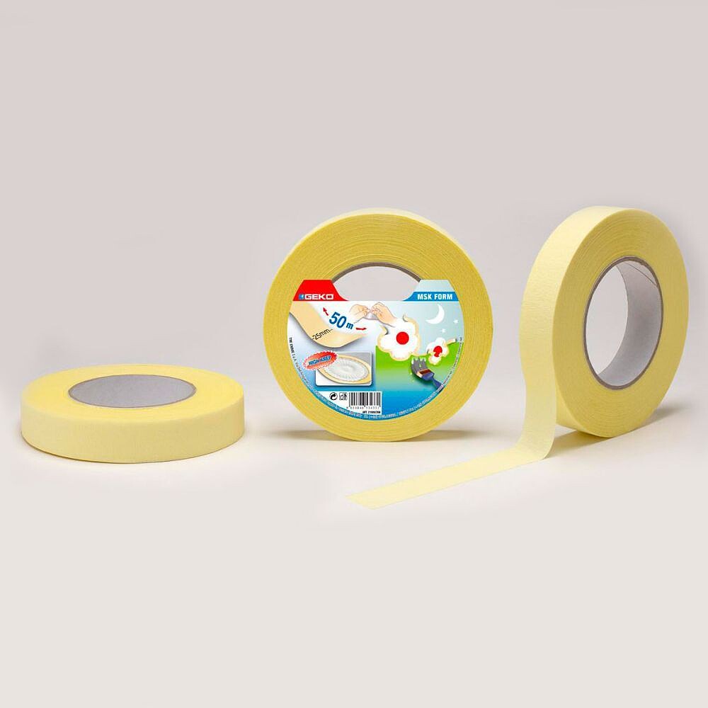 Fita de Mascar de Krepp 25MM X 50M para Pintar Linhas Circulares e Curvas 47435