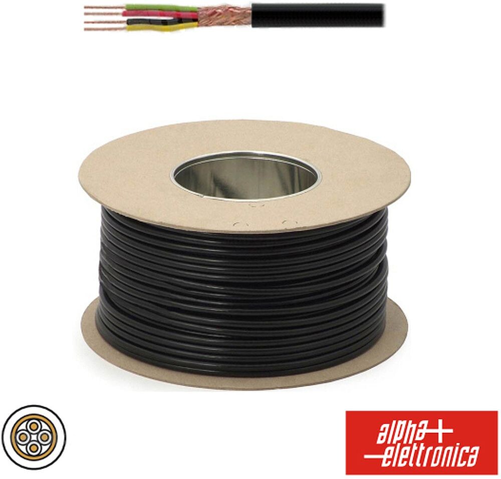 Cabo Eletronica 4 Condutores + Malha 4x0.22 °5 Preto