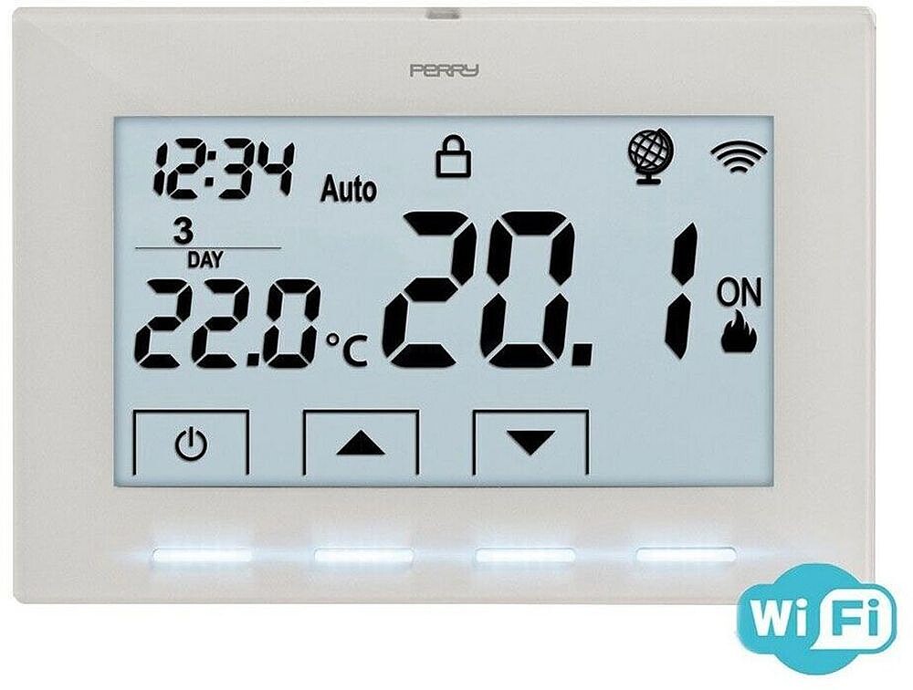 Cronotermostato WIFI a 230V. Branco 1TX CR029WIFI PERRY