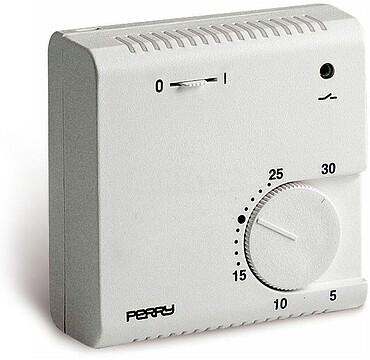 G-03016 : 03016 TERMOSTATO ELECTRÓNICO DE EXPANSÃO DE GÁS SÉRIE “TEG” COM LUZ PILOTO E SELECÇÃO “ON/OFF” COR Branco PERRY