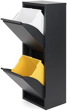 G-75175 : 75175 ARMÁRIO METÁLICO RECICLAGEM 2 CAIXAS Preto 92x35x25cm