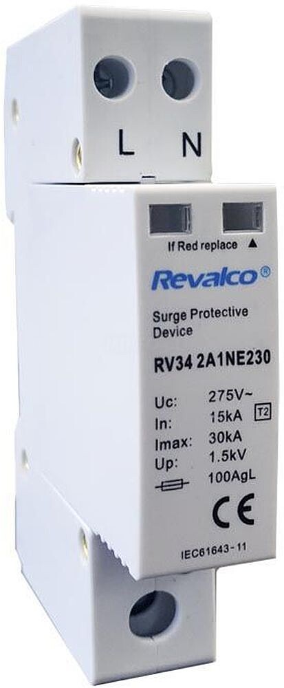 Protector de Sobretensão 1P+N 30KA 275V Transitório 1 Módulo (Retrátil) G-02543