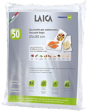 VT3510: Sacola para embalar a vácuo Laica VT3510/ 25+30cm/ 50 sacos