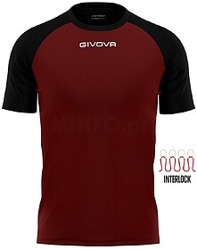 T-SHIRT GIVOVA CAPO - Granate/Negro 4XS