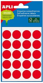 Apli Mini-bolsa de 100 Rótulos Redondos Ø 19mm - 5 Folhas ...